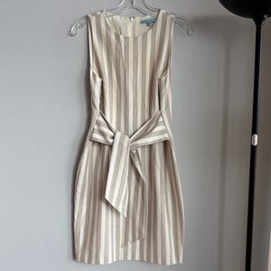 Antonio Melani Serena Striped Dress - Dune/Ivory sz 6